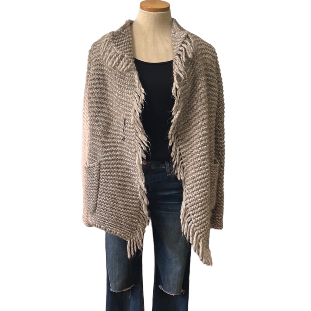 Madewell Open Knit Fringe Cardigan, XS
